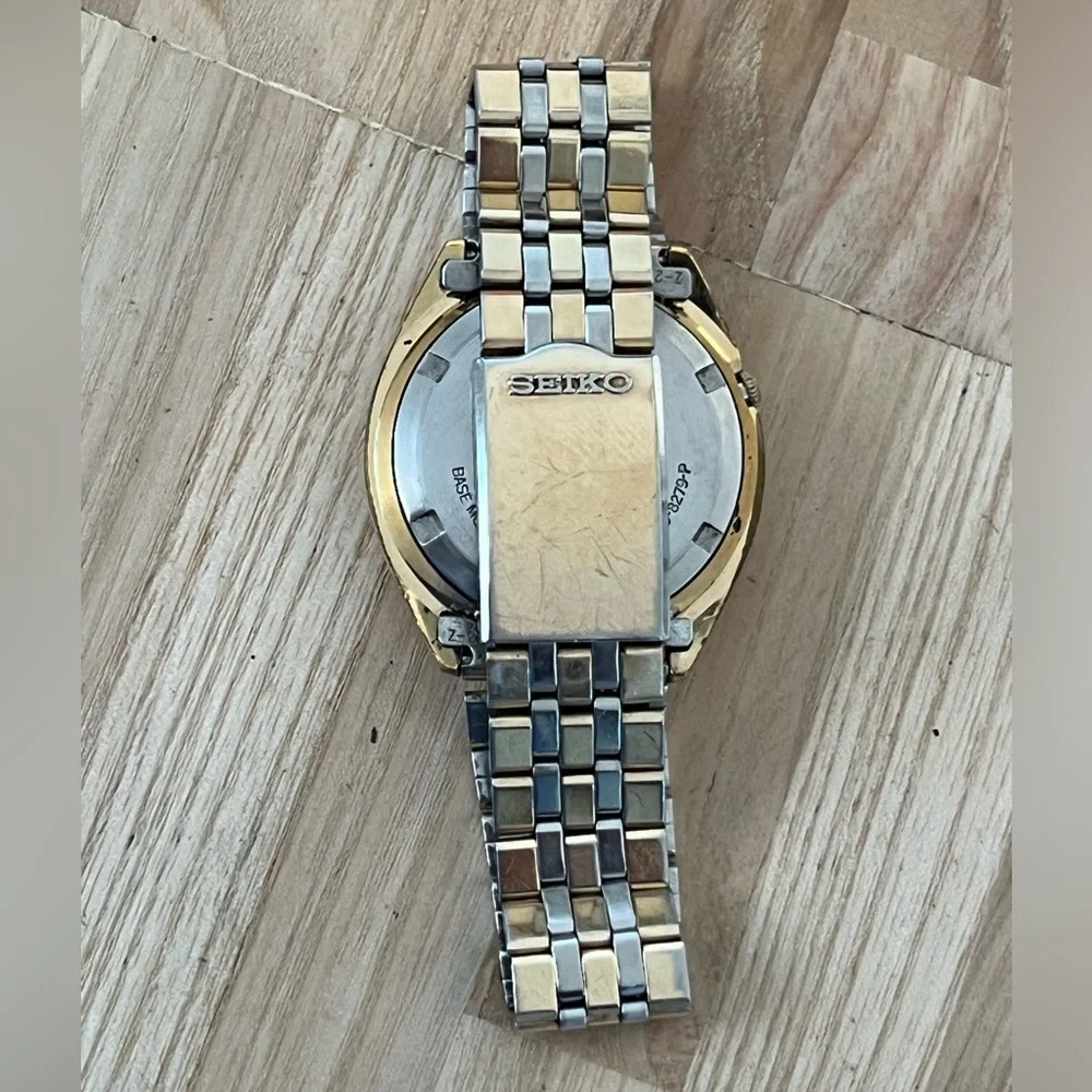Seiko Automatic Rare Vintage Men’s Watch Two-Tone Bracelet Gold-Tone Dial Date